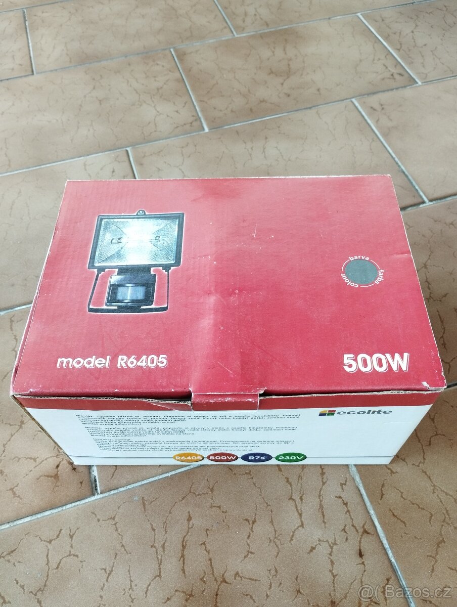 Halogenový reflektor s čidlem, 500W