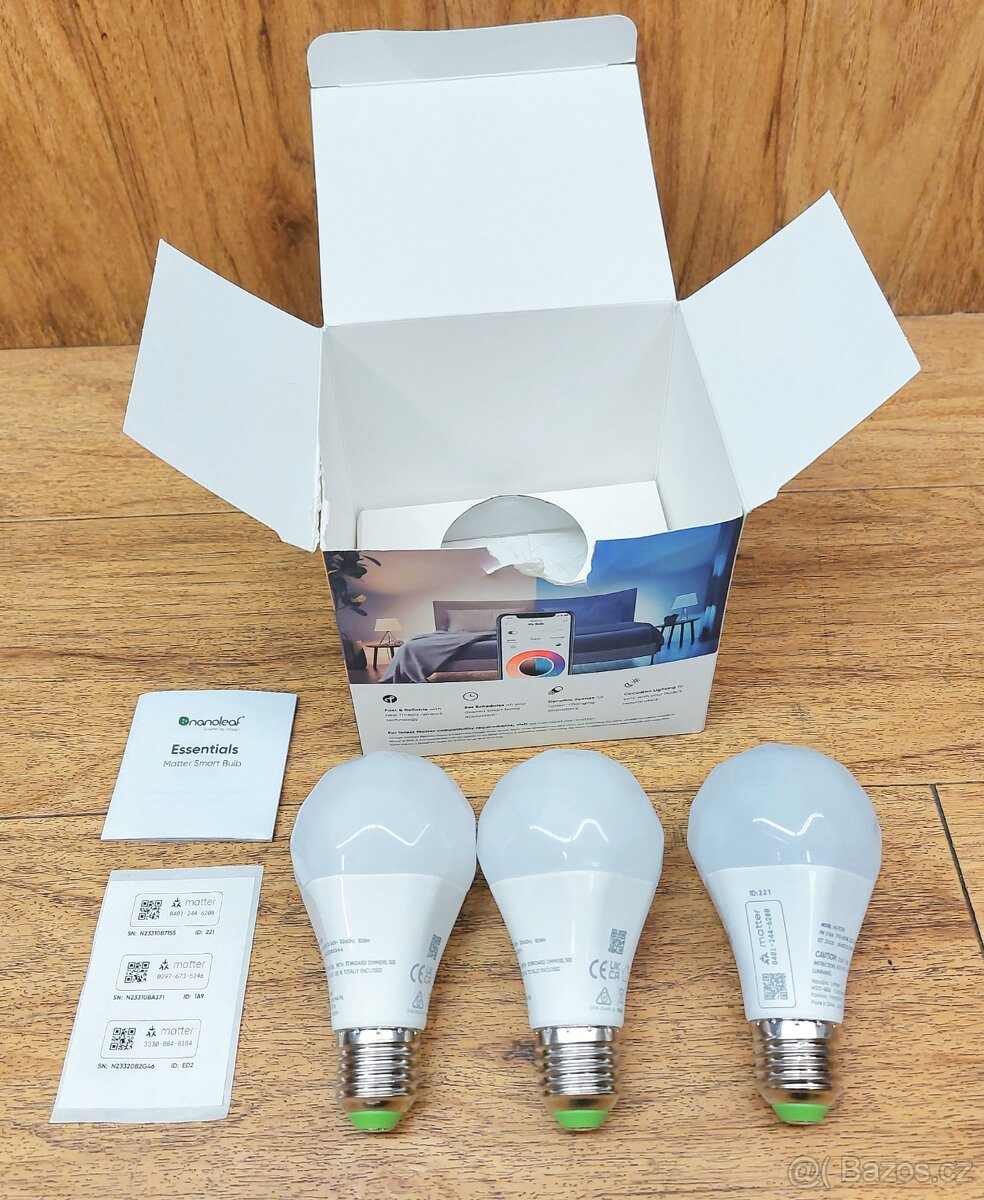 3x Nanoleaf Essentials Smart A60 E27 v záruce