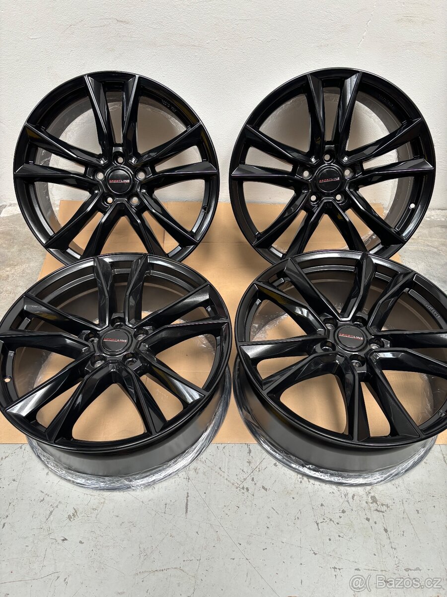 Alu kola Vw T5 T6 R20 Sportline Černý lesk + zimní pbeu