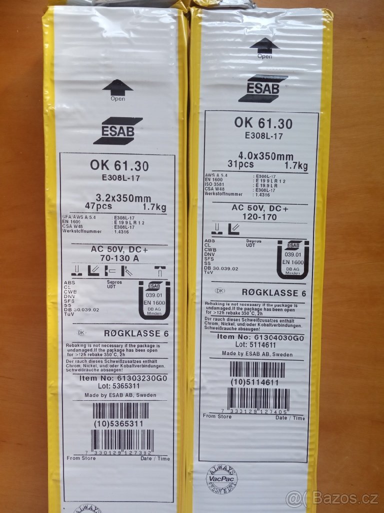 Nerezové elektrody ESAB OK 61.30