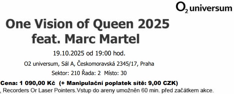 Koncert One Vision of Queen feat. Marc Martel