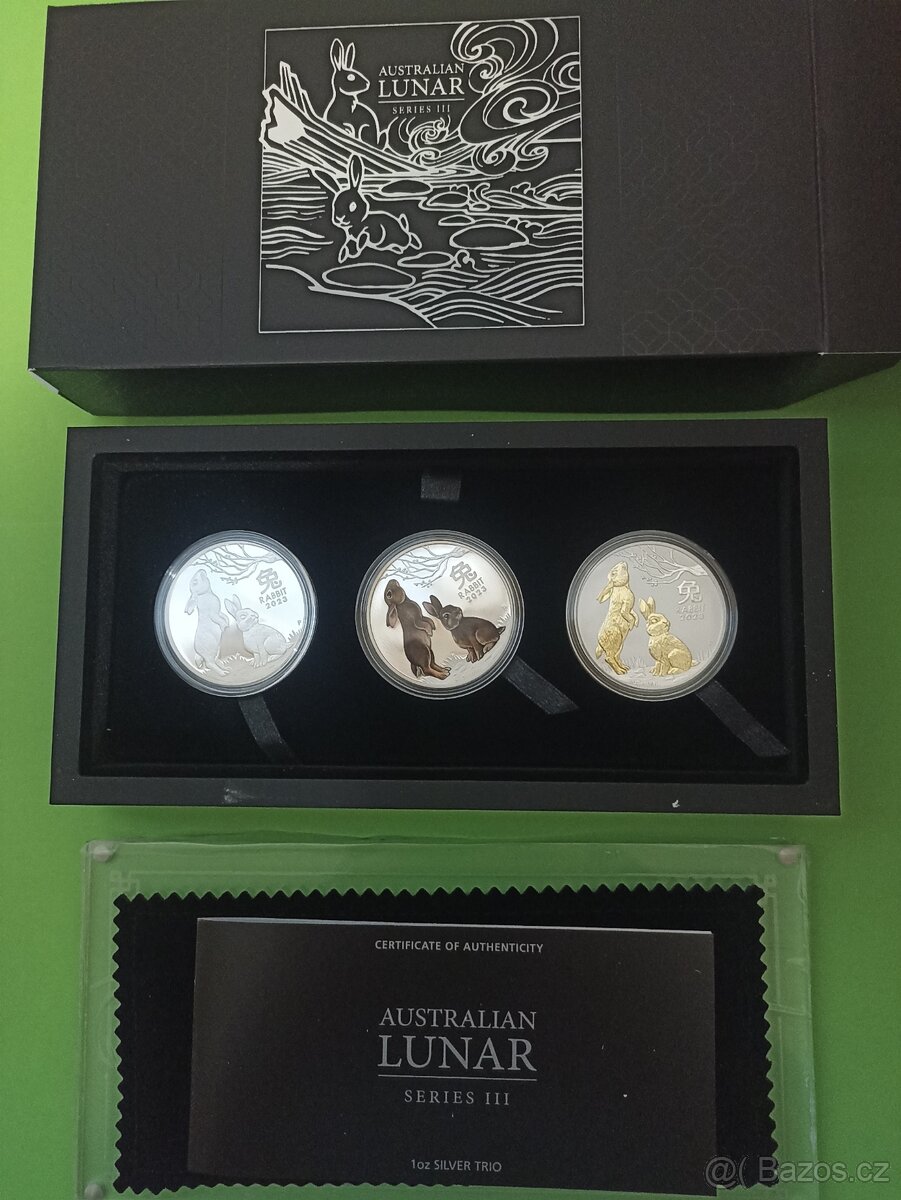 Lunarní serie 3x1oz ročník 2023 Year of the Rabbit