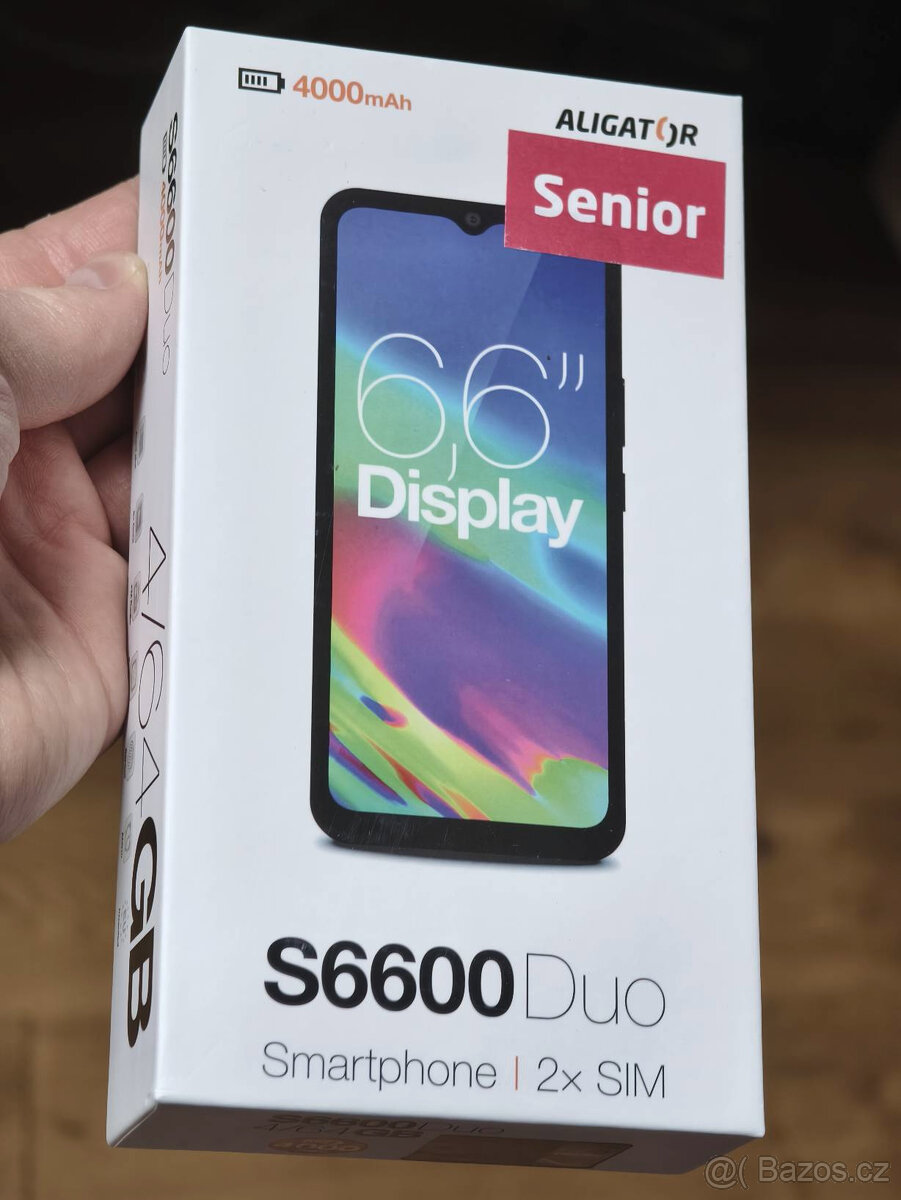 Nepoužitý telefon pro seniory Aligator S6600 Duo 4GB/64GB