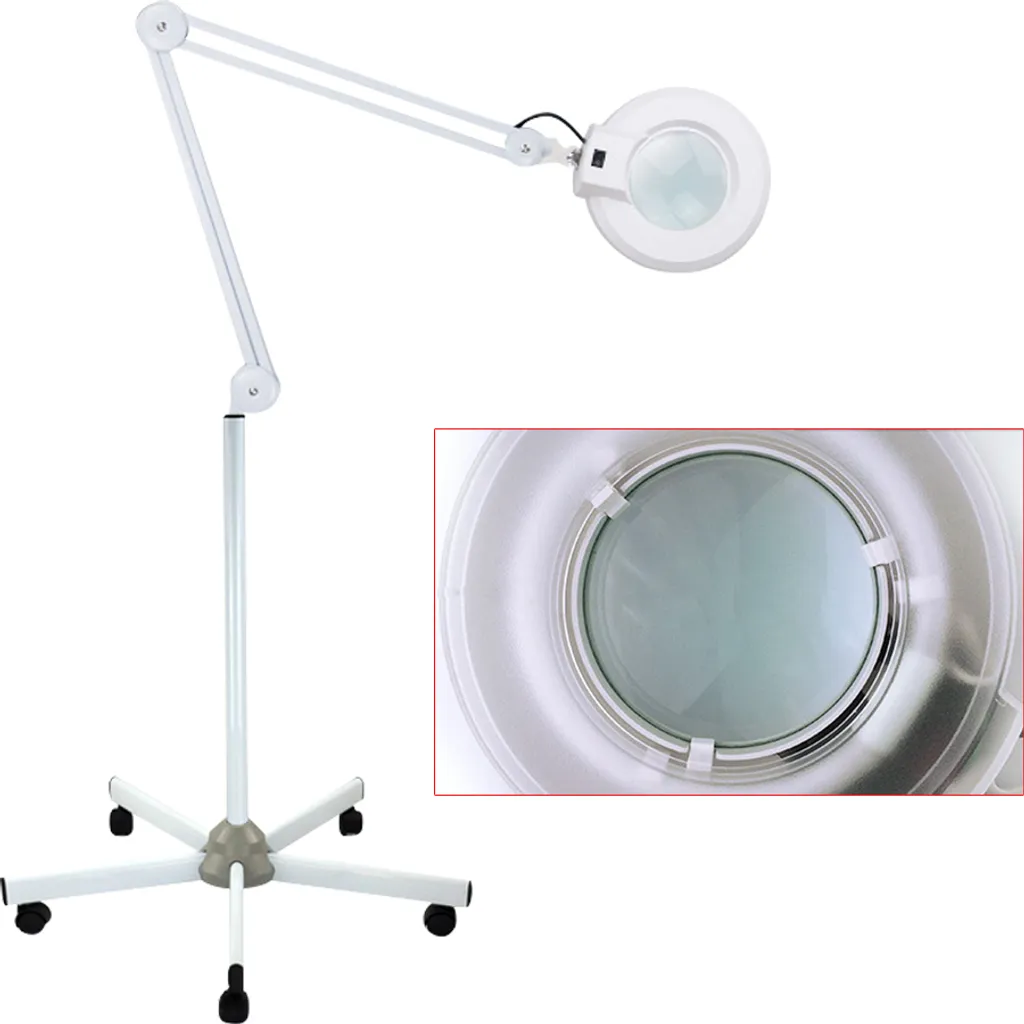 Stojací lupová lampa s osvětlením