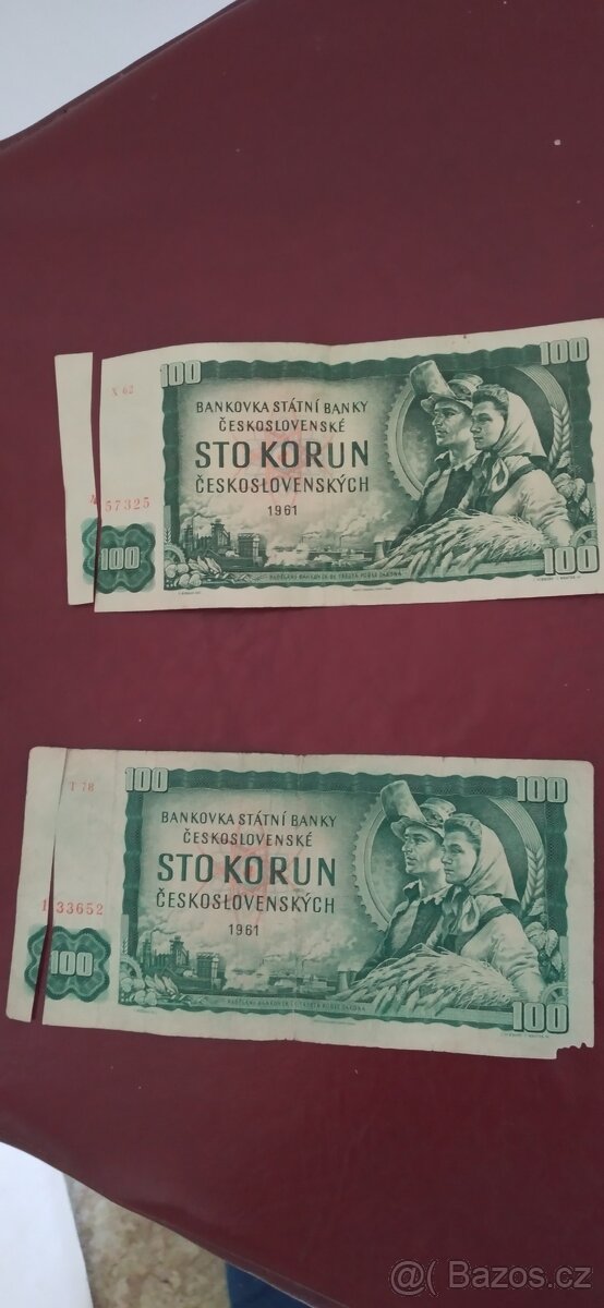 Retro bankovky sto Kčs za KSČ stovka