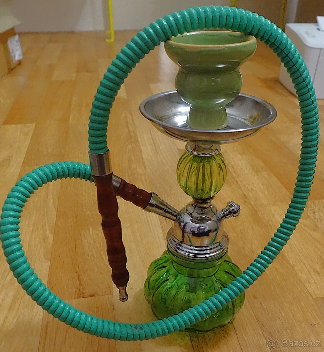 Malá vodní dýmka – zelené sklo, kompletní sada