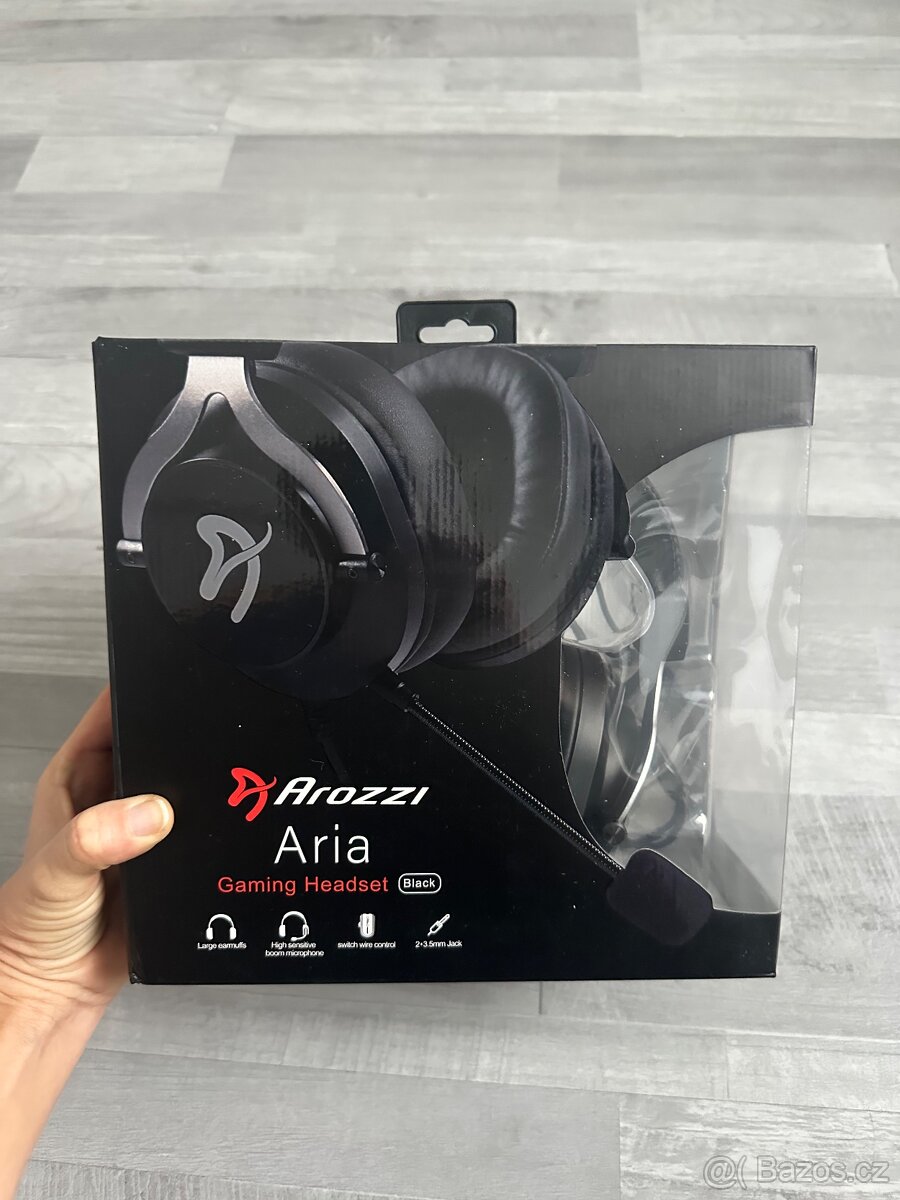 AROZZI herní sluchátka ARIA Black. NOVÉ