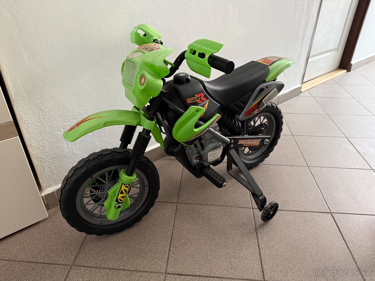 Dětská elektrická motorka Enduro - zelená
