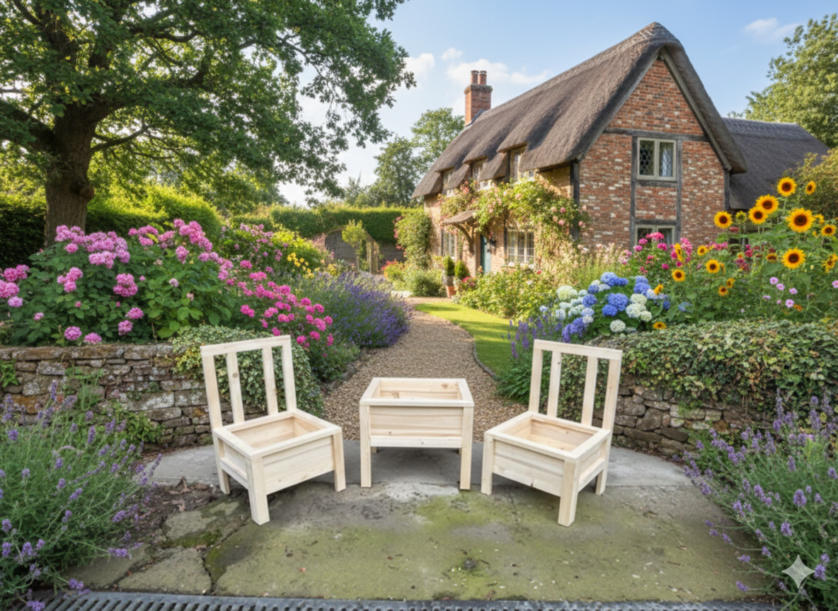 Dřevěný set truhlíků