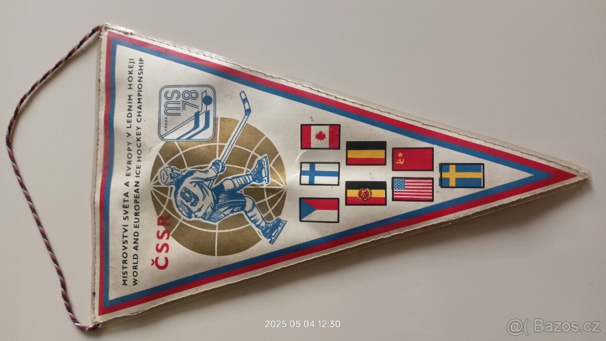 Dobová vlaječka MS 1978 v ledním hokeji