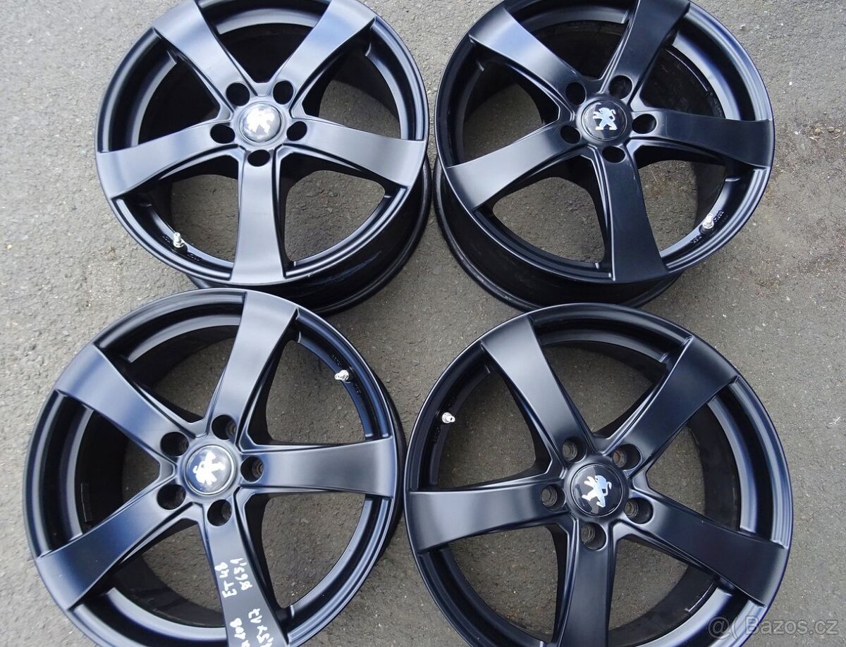 Alu disky černé na Peugeot, 17", 5x108, ET 48, šíře 7,5J