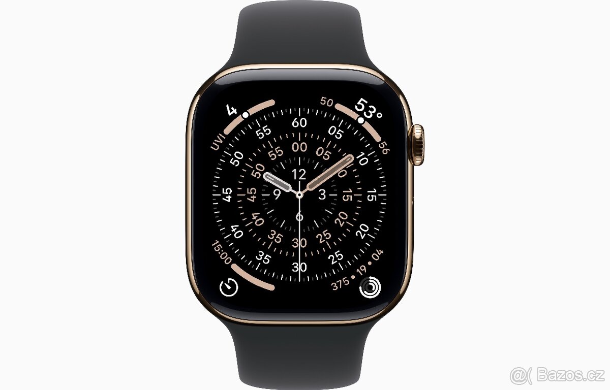 Apple Watch Series 10 46mm zlatý titan + černý sport. pásek