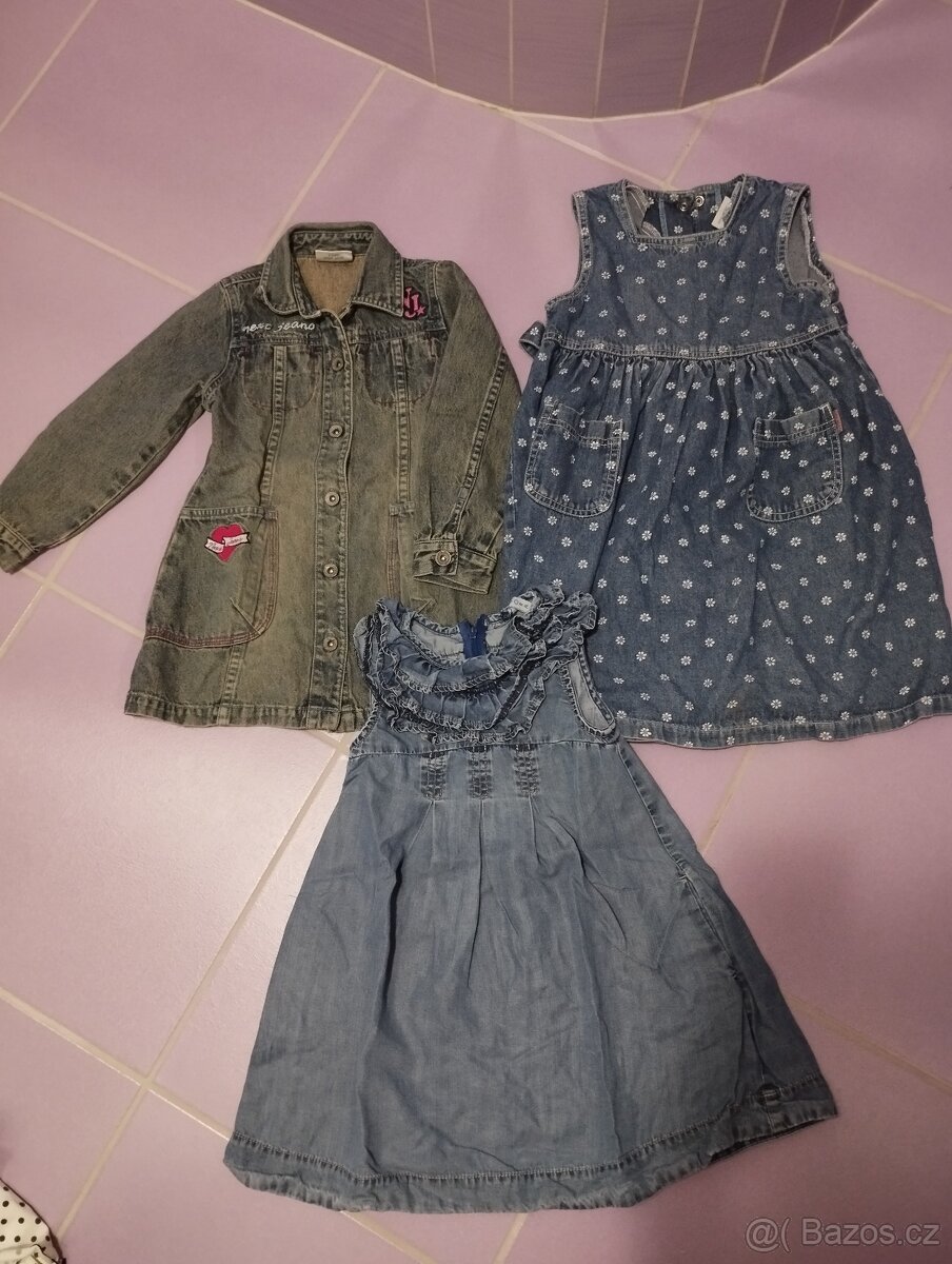 Riflové šaty vel. 98/104