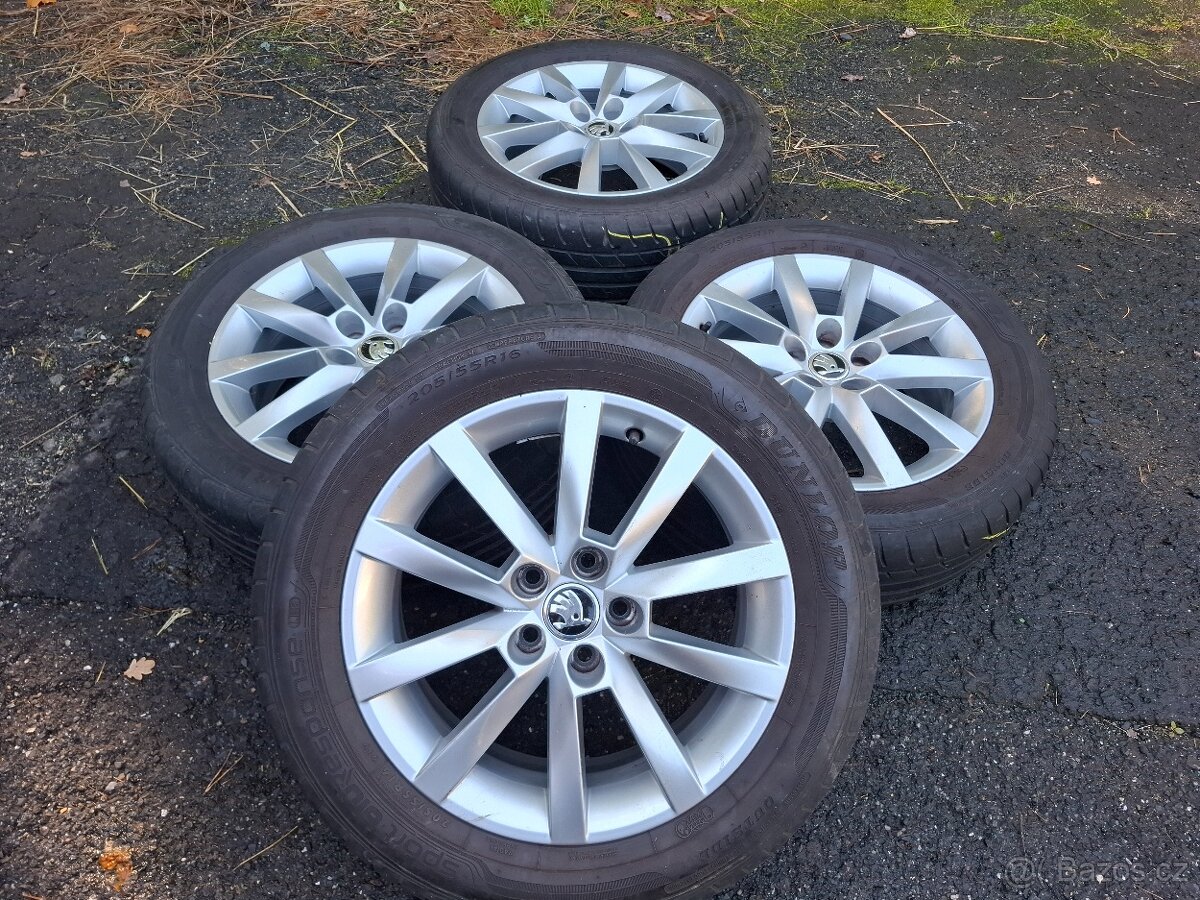 Alu kola 16" Škoda Alaris 5x100 s pneu 205/60R16