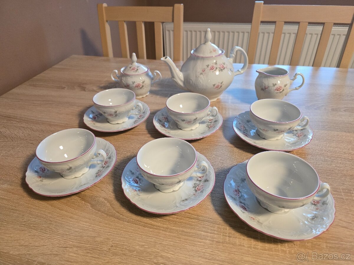 Nová čajová souprava Thun Bernadotte růžová kompletní