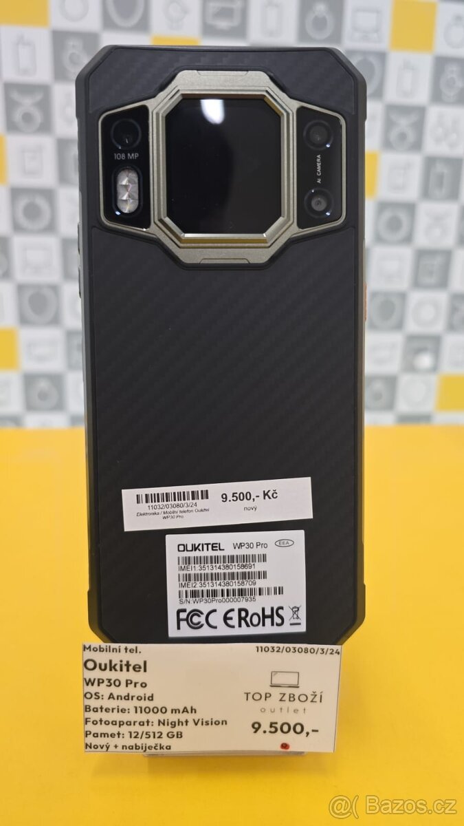 Oukitel WP30 Pro, Nový, 2 roky záruka 12/512 GB