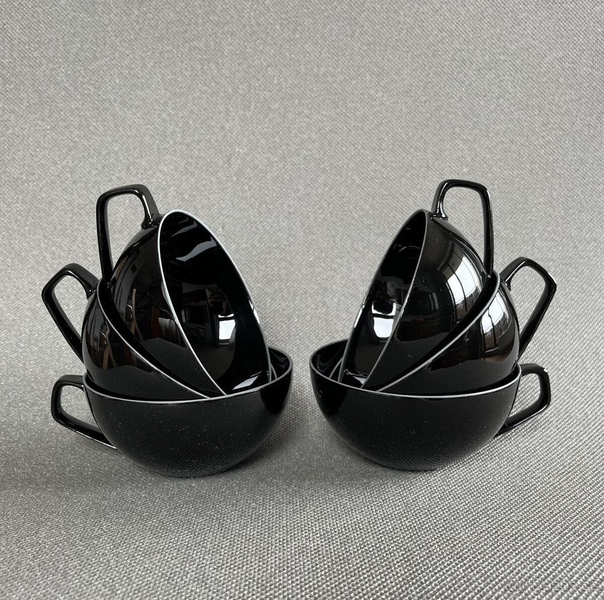 Rosenthal TAC 6x černý porcelánový šálek 170ml