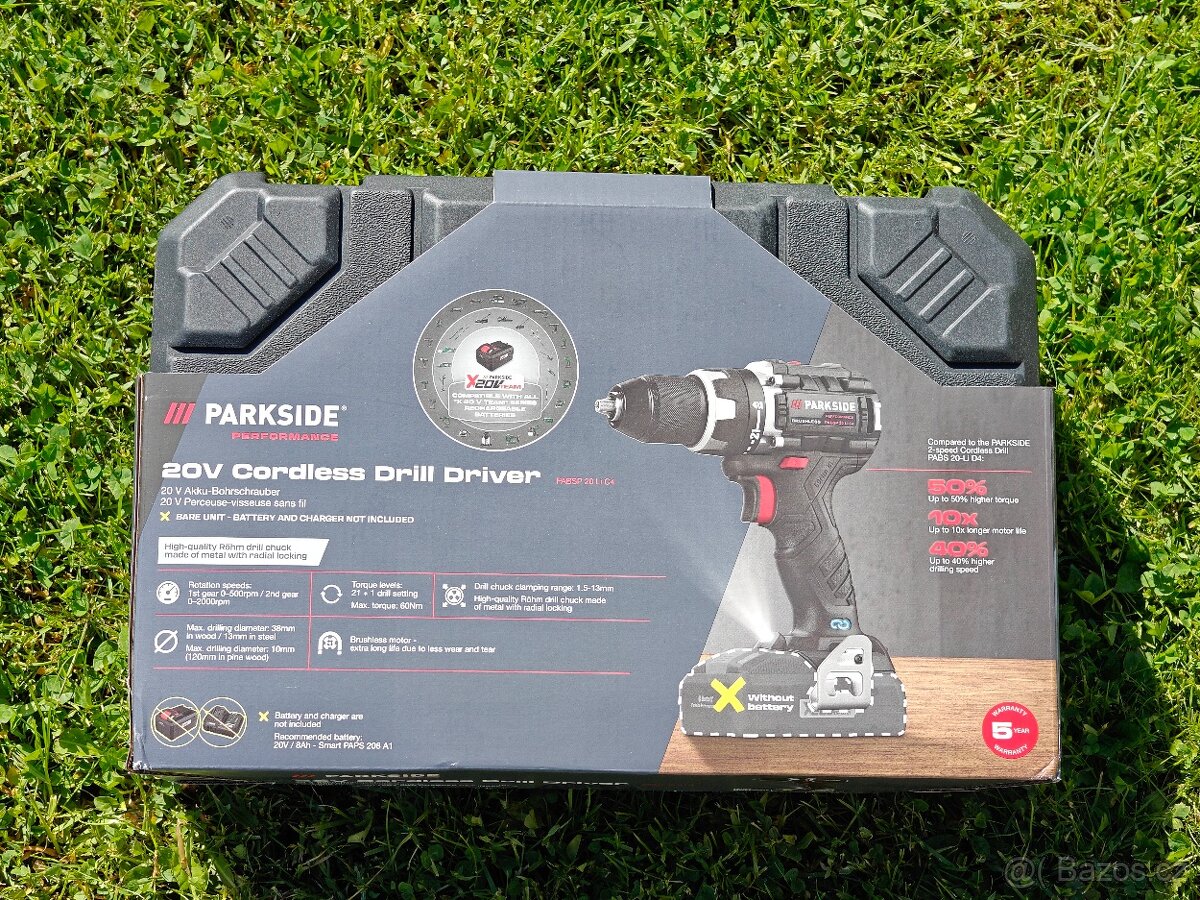 Aku vrtačka Parkside 20V brushless - nová