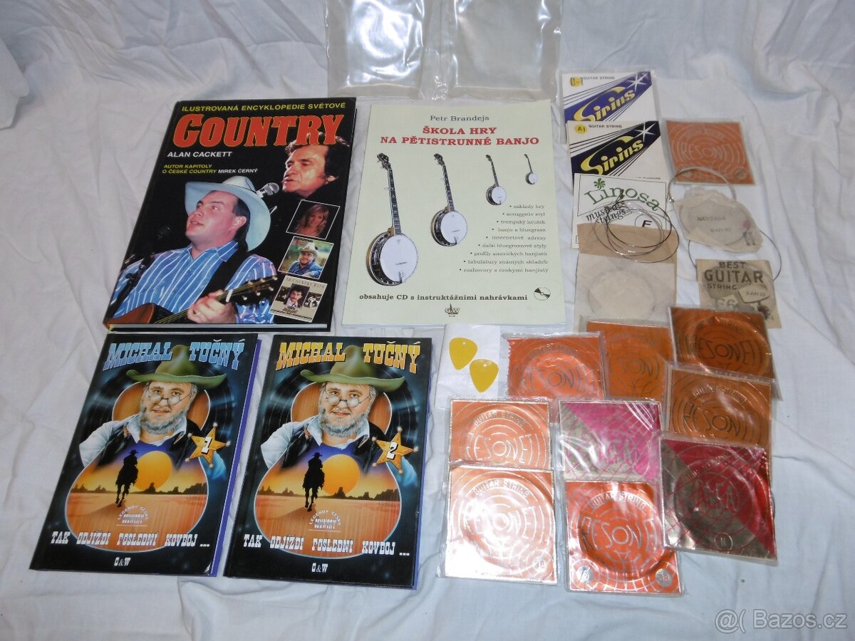 banjo country knihy a struny