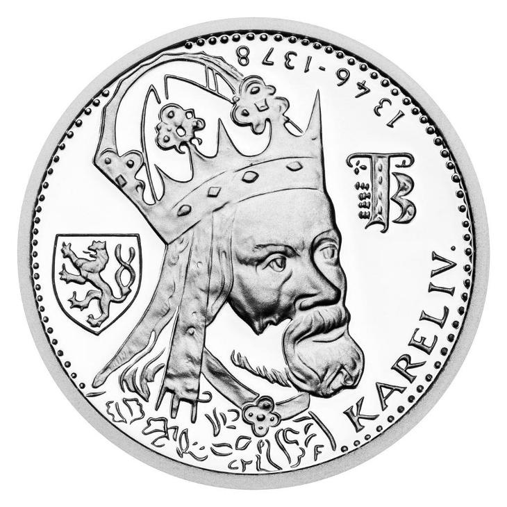 Stříbrná medaile Novoražba karlovského dukátu proof