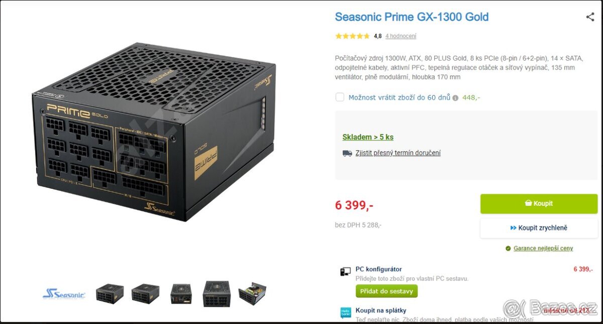 Seasonic Prime GX-1300 Gold Nový⏪