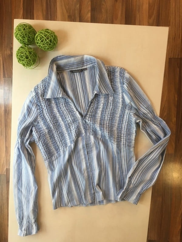 Modrý proužek se stříbrem halenka, vel L - XXL , River Islan