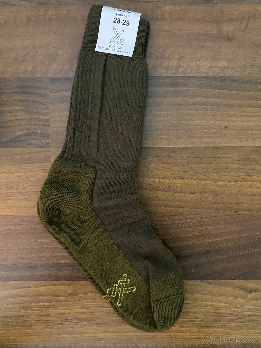 3x Ponožky termo zimní (velikost 42-43) AČR