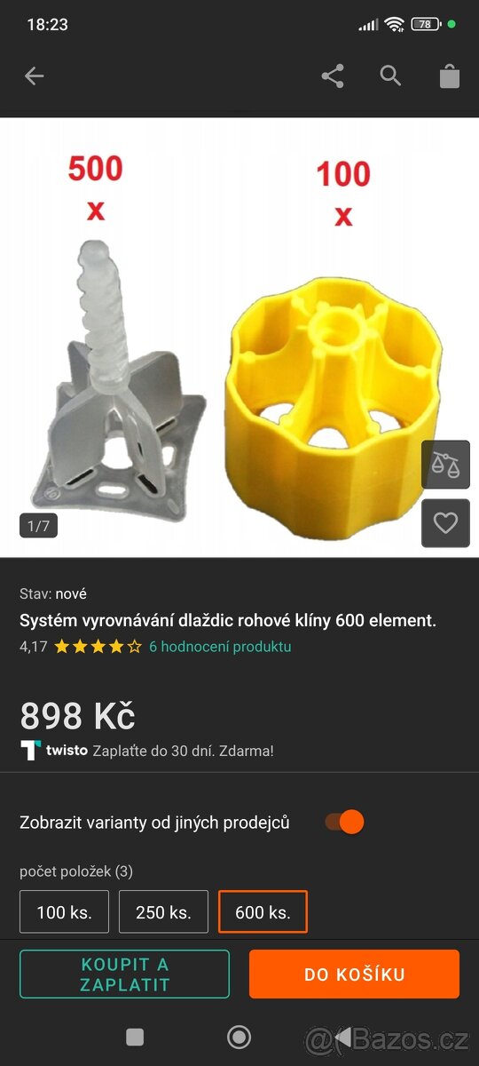 Vyrovnávací systém na dlažbu
