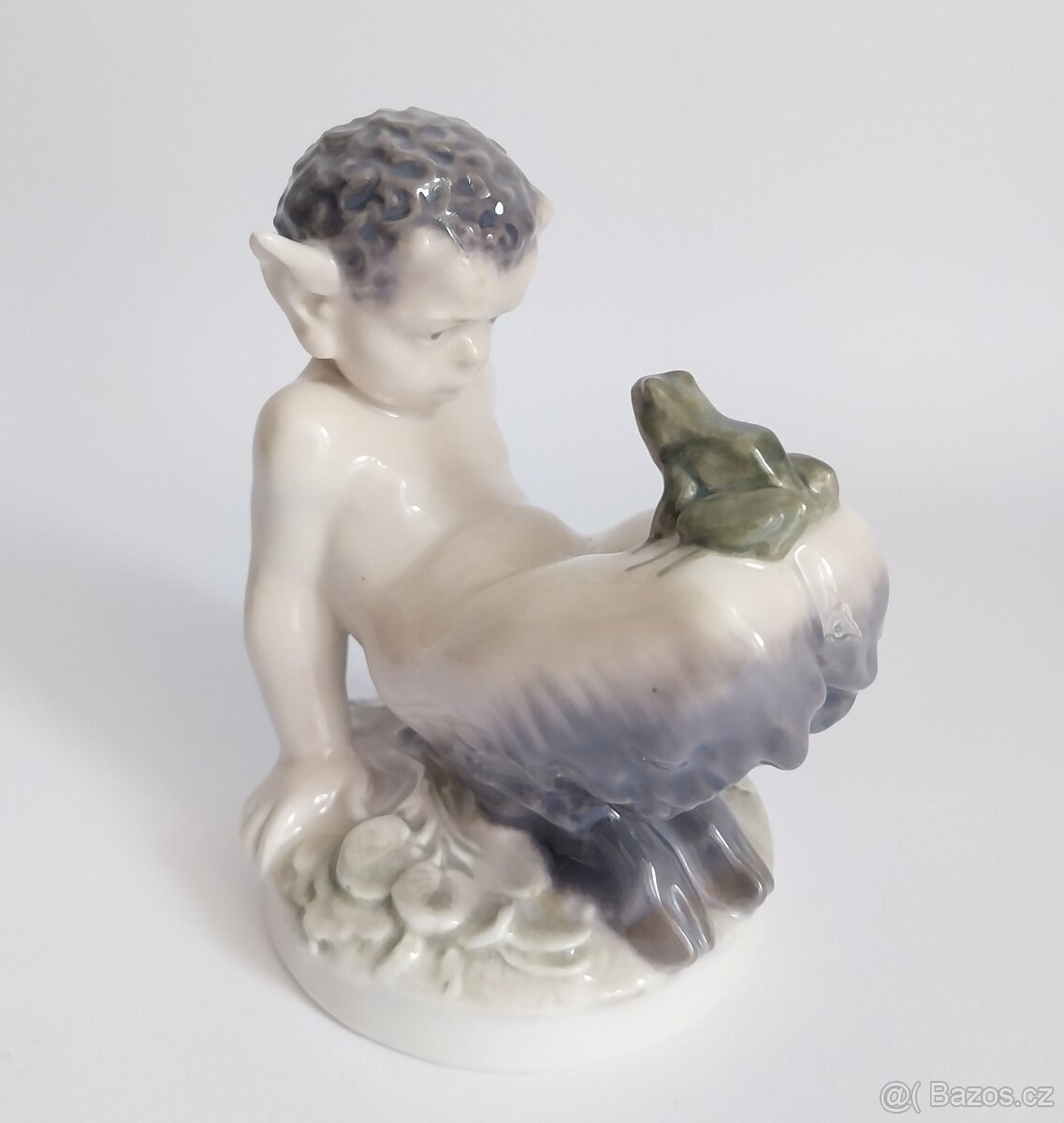 Porcelánová figura - Faun s žábou - Kodaň