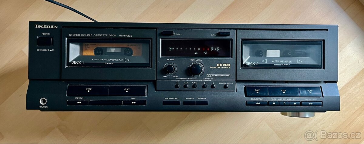 Technics RS-TR232–dvojkazetový deck Hi-Fi přehrávač/rekordér