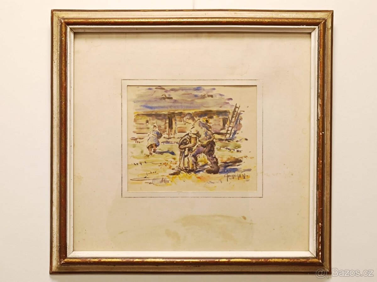 Obraz Oldřich Procházka 1947, pasparta 42x45