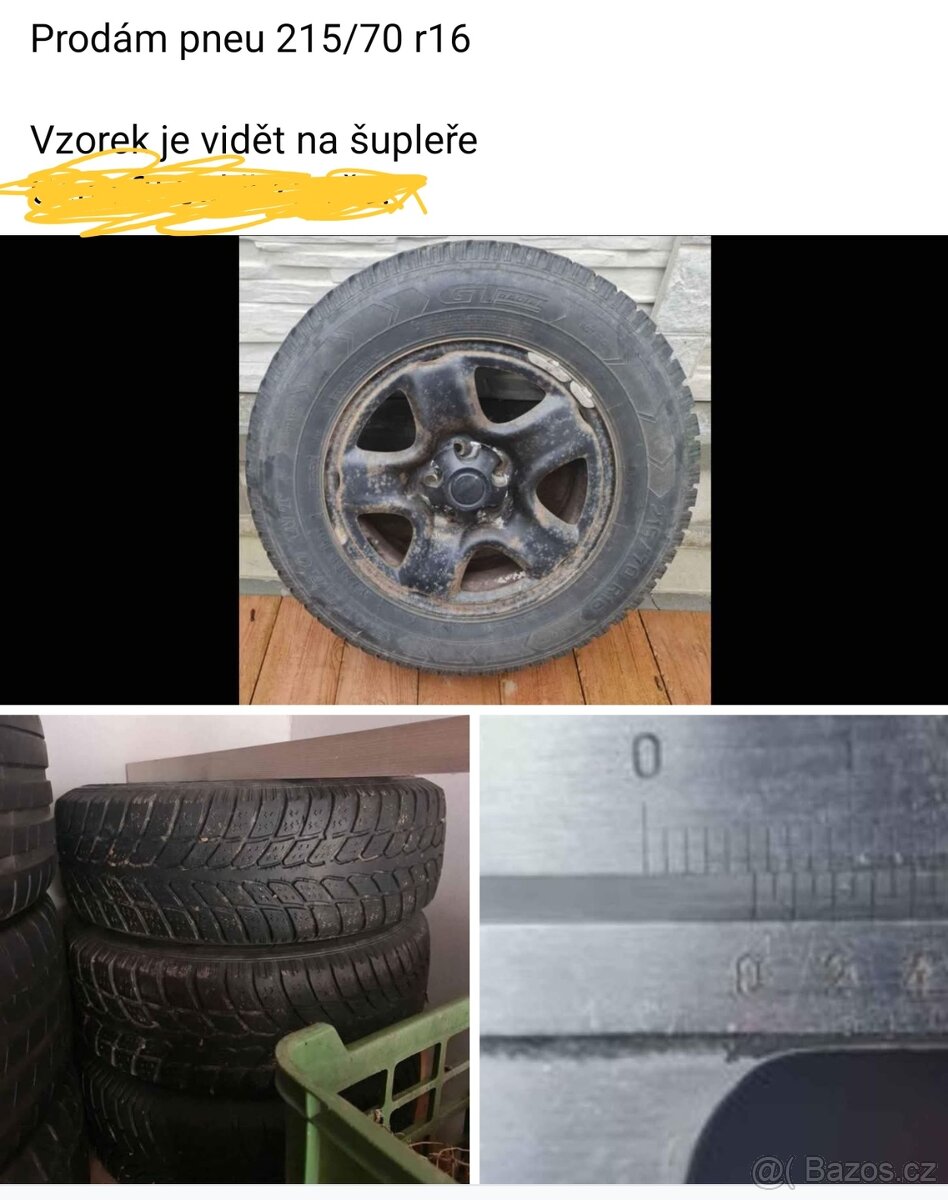 Prodám pneu 215/70 )「16