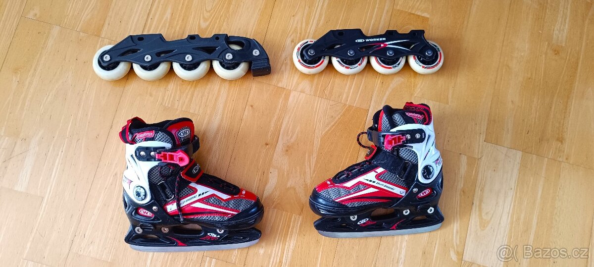Dětské brusle Worker 2v1 in-line + lední vel. 29-32