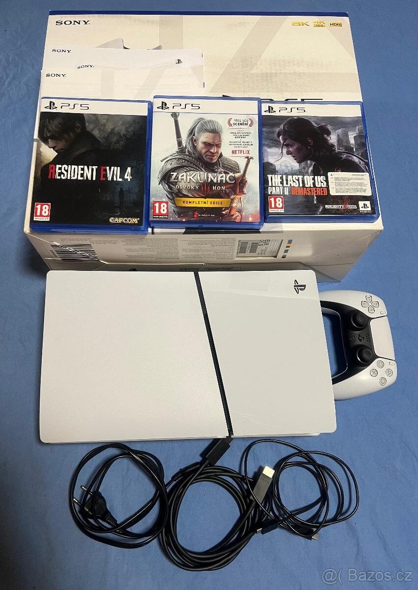 Playstation 5 Slim, 3TB, mechanika, 3 hry, 2x ovladač