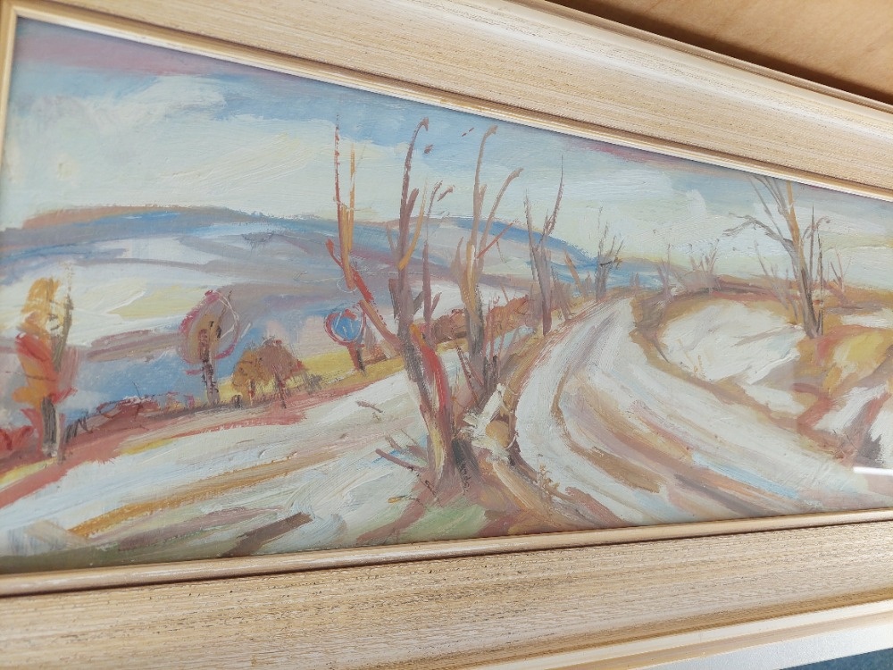 Eduard Valdhans - Vysočina v zimě 1985, obří olejová tempera