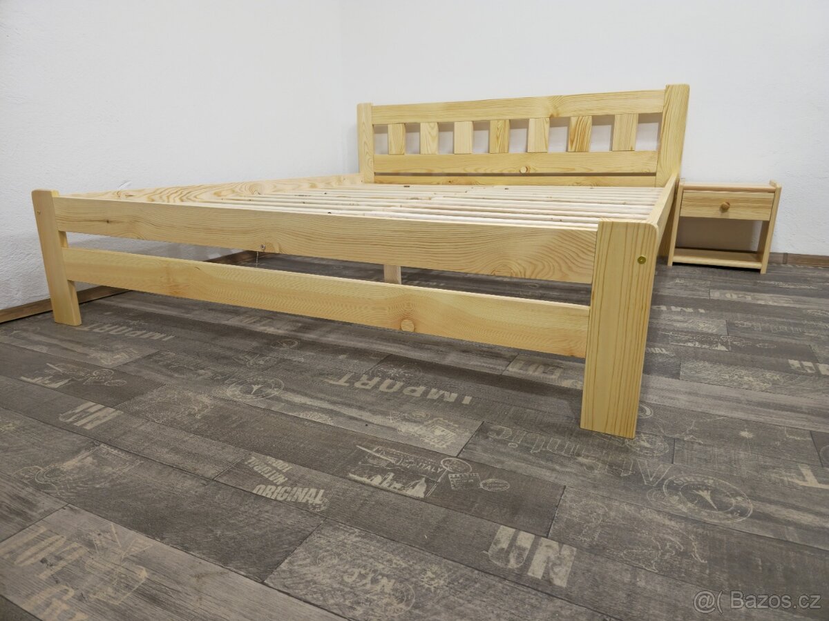 Prodám masivní nové postele Baron 180x200 zvýšená s roštem