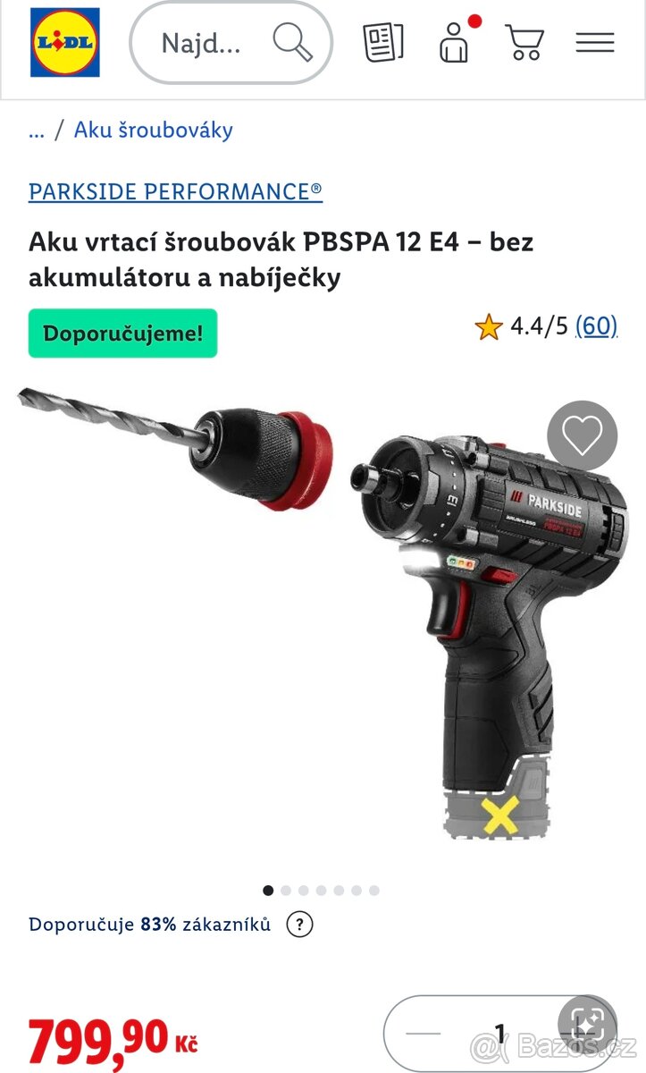 Parkside aku vrtací šroubovák