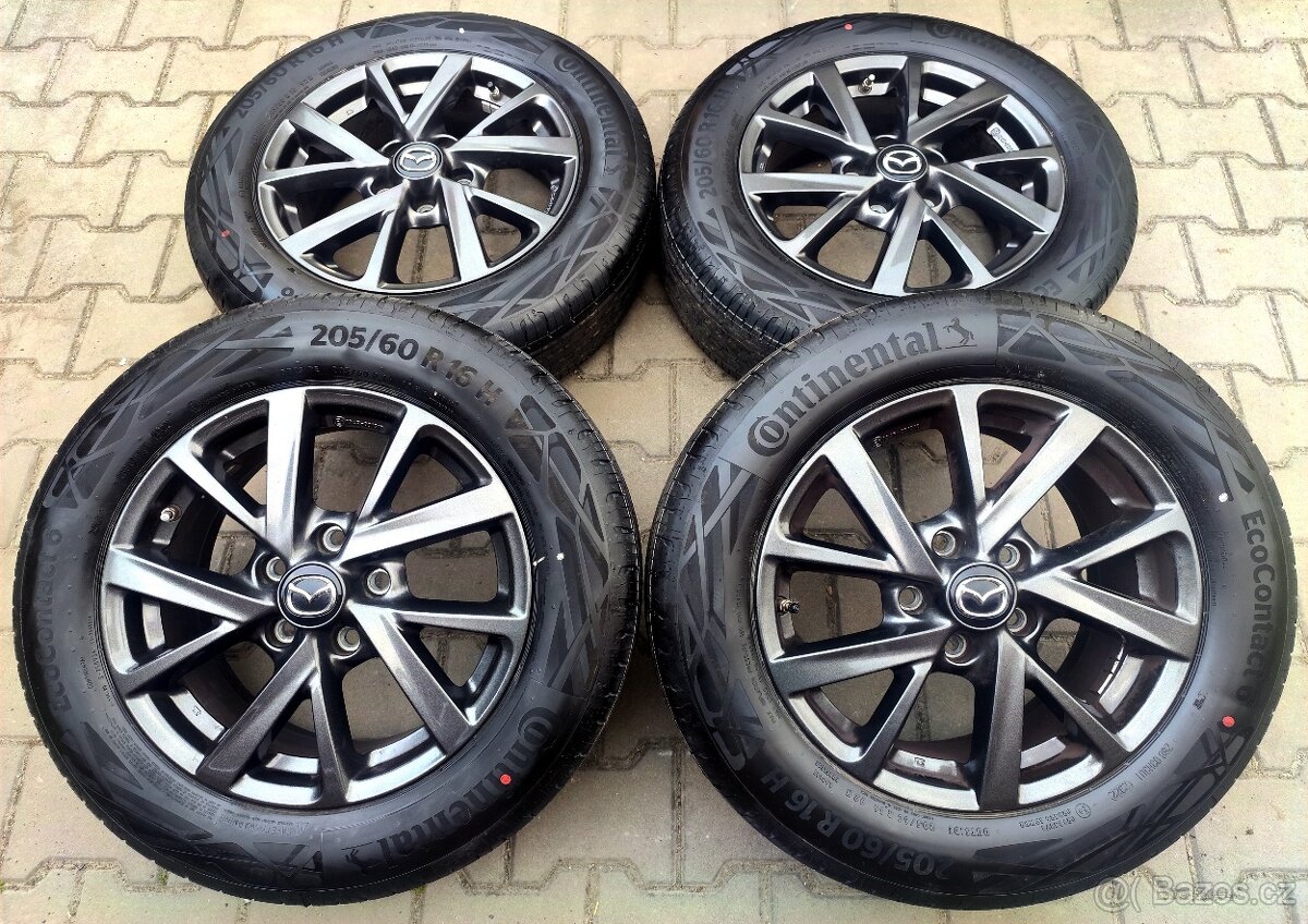 Alu kola originál Mazda 3 5x114,3 R16 KRÁSNÁ TOP SADA