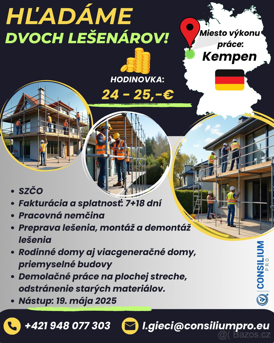Hľadáme dvoch lešenárov.
