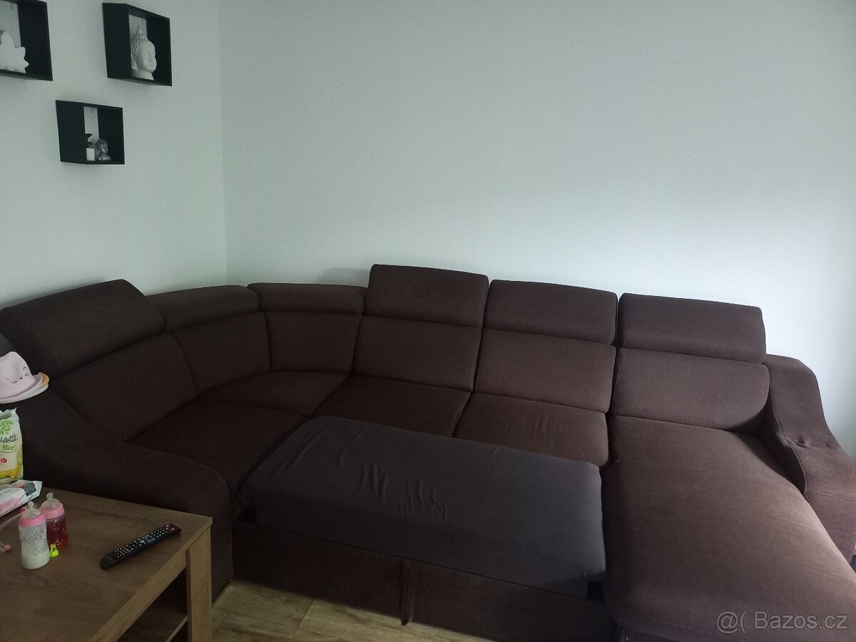 Sedací souprava,rozkladaci s úložným prostorem
