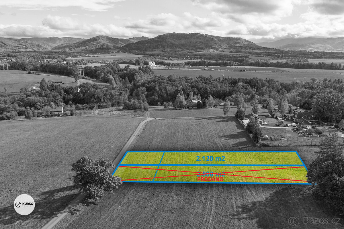 stavební pozemek o výměře 2.120 m2 v obci Vojkovice