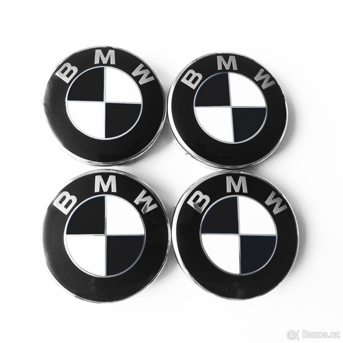 BMW - středové černo-bílé pokličky 68mm / 56mm