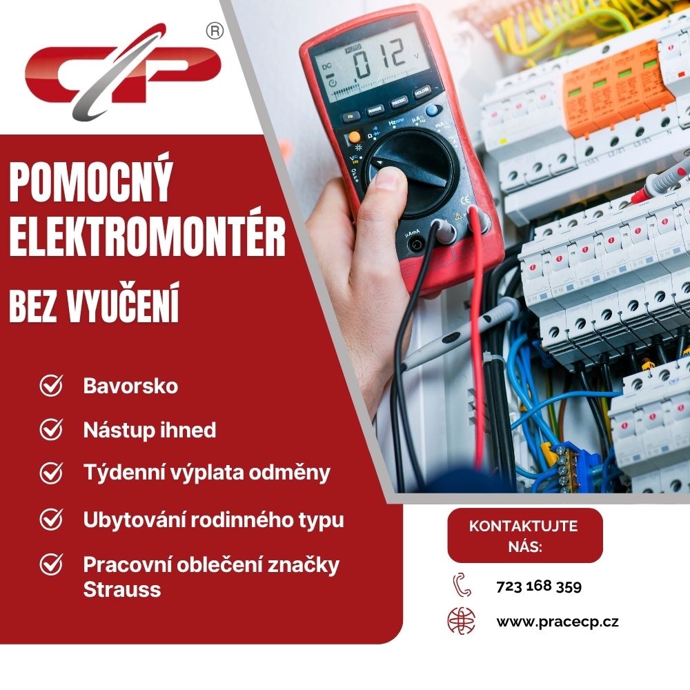 Pomocný elektromontér bez vyučení s týdenní výplatou