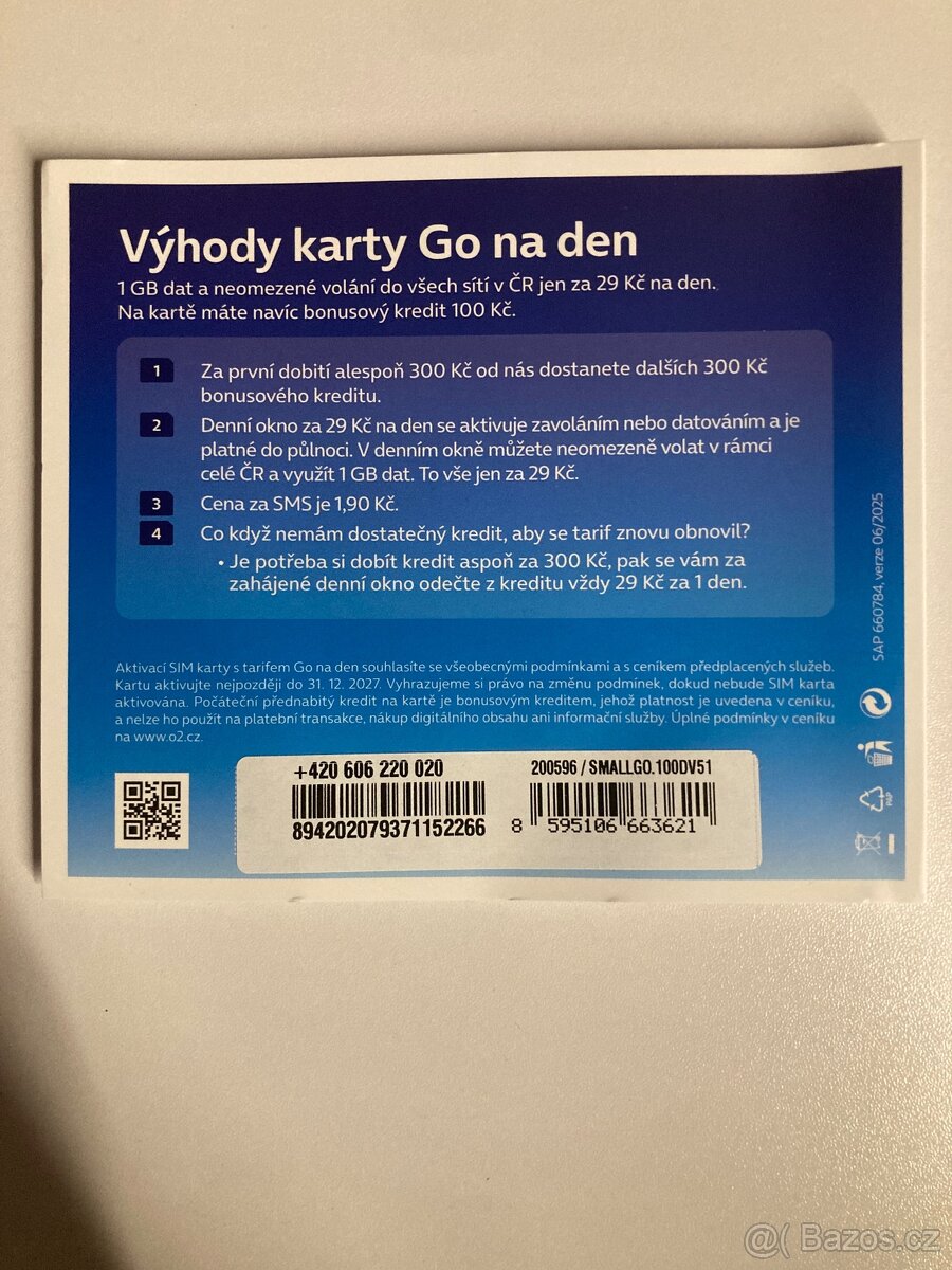 Sim karta  606220020