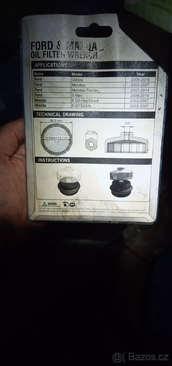 Mondeo, S-max, klíč/stahovák na plastový dekl Olej filtru