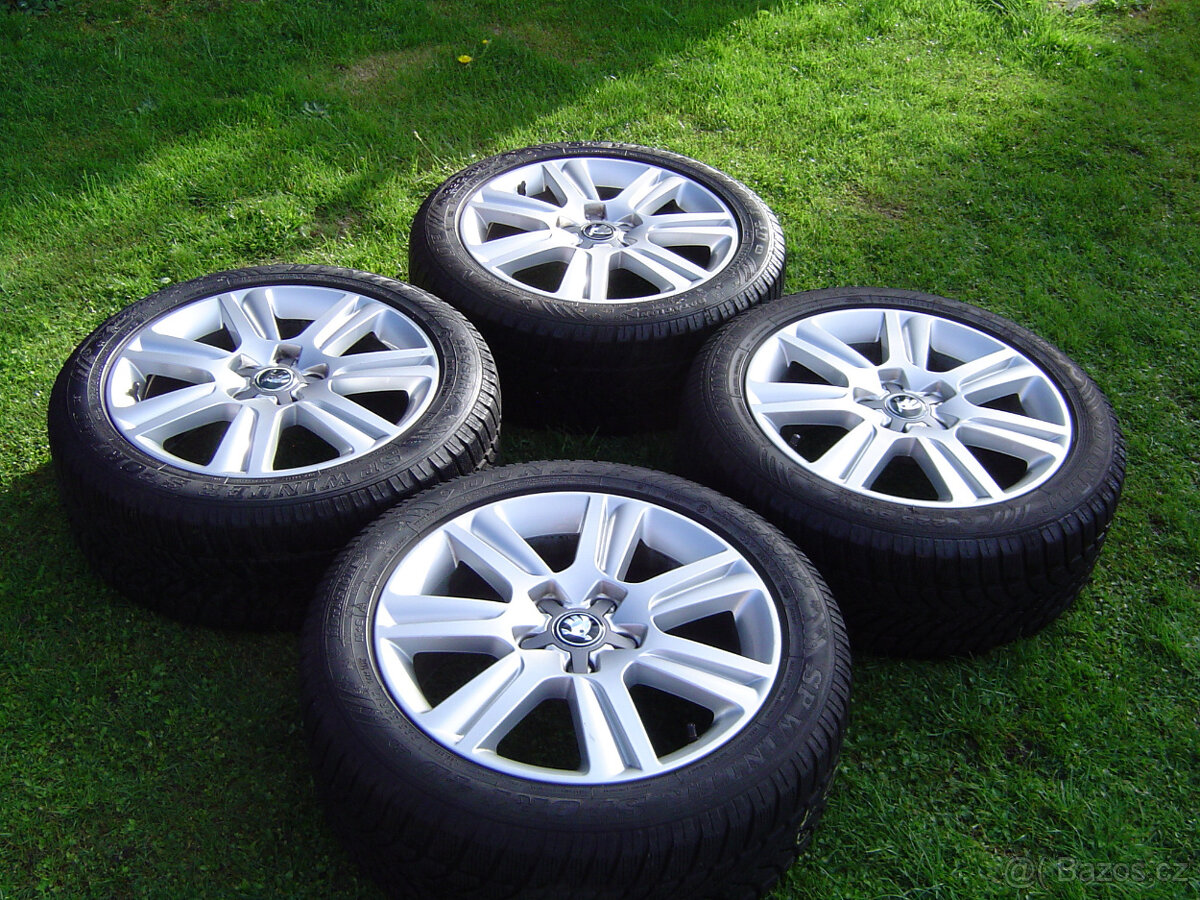 4 XZIMNÍ HLINÍKOVÁ KOLA ŠKODA OCTAVIA SCOUT, YETI 225/50 R17