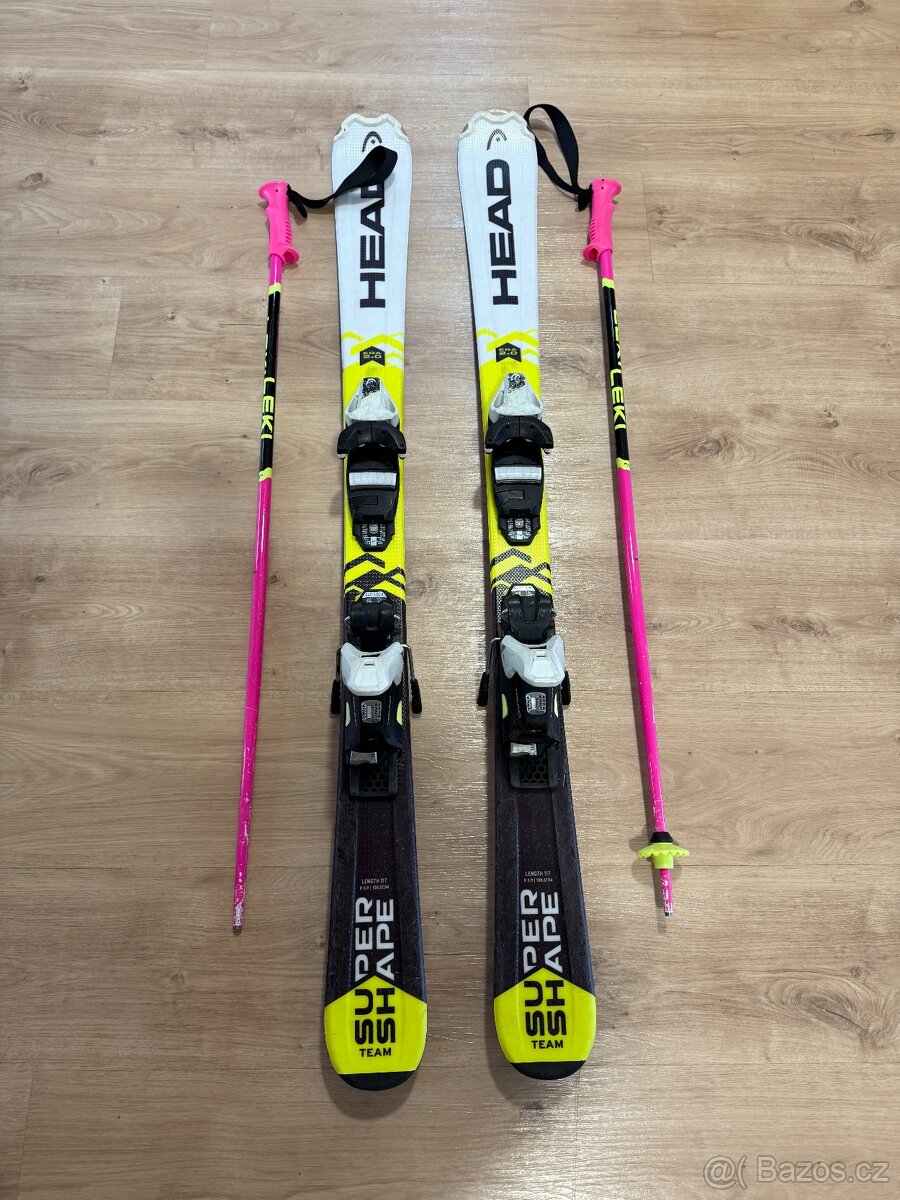 Dětské lyže Head 117cm + hůlky Leki 90cm