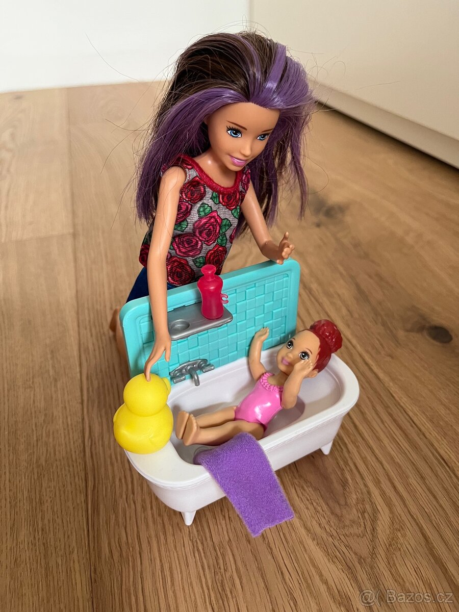 Barbie Chůva Koupání ve vaně Sada