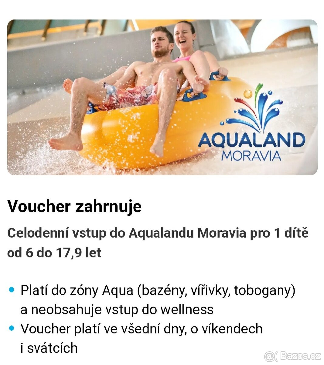 Aqualand Moravia celodenní vstupné pro dítě do konce dubna