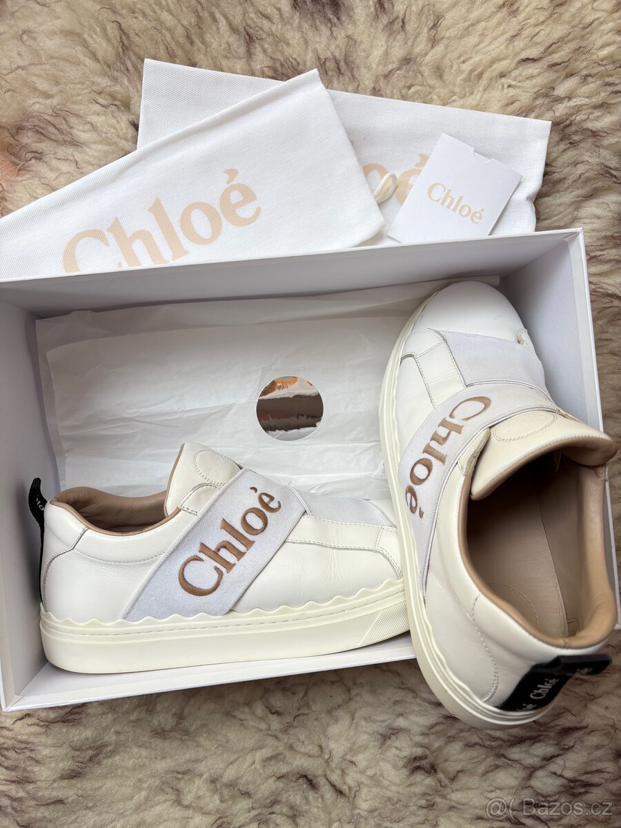 Chloé bílé kožené tenisky